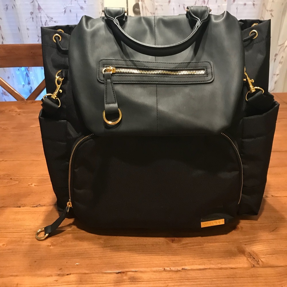 Black diaper backpack